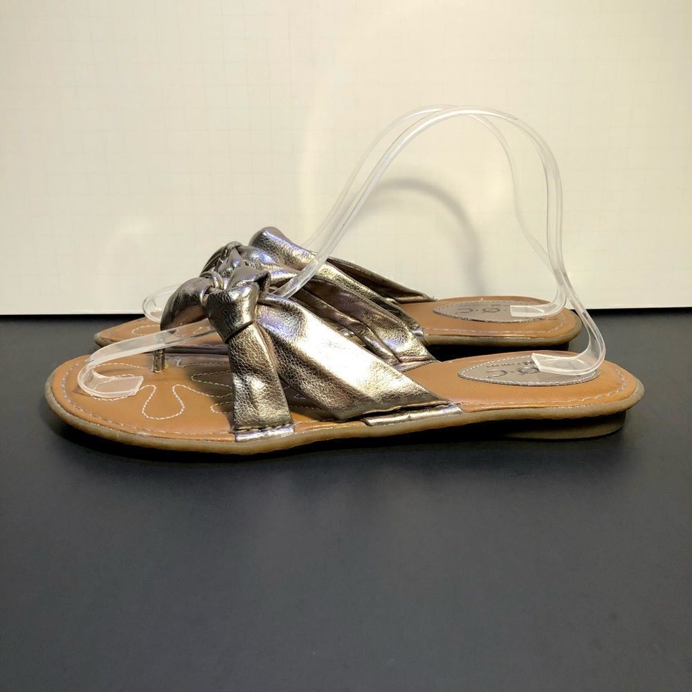 Womens BOC Born Concept Metallic Silver Slip On Sandals / Size 9 - Picture 4 of 9